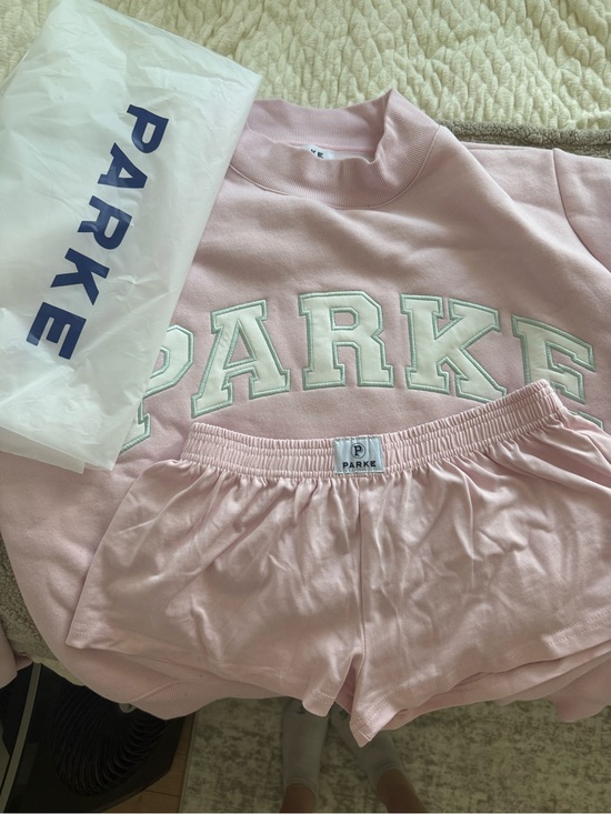 Parke Other - PARKE Women's Pink Lounge Sweatshirt and Shorts Set